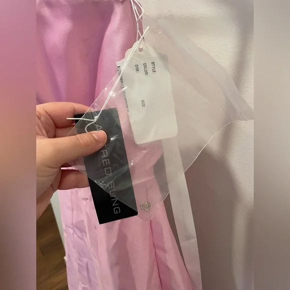 ALFRED SUNG Pink Strapless Maxi Dress - Picture 6 of 11